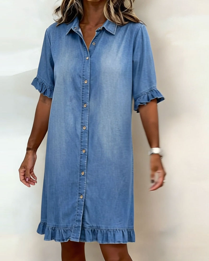 Aveline | Bequemes Jeanskleid mit vorteilhaften Falten