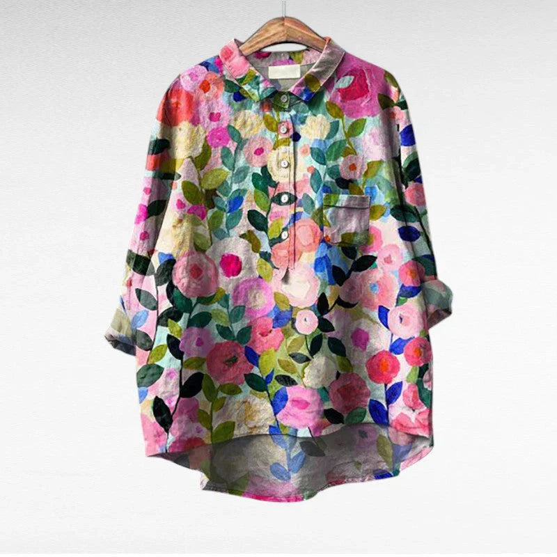 Statement-Bluse – lockere Passform mit kunstvollem Design