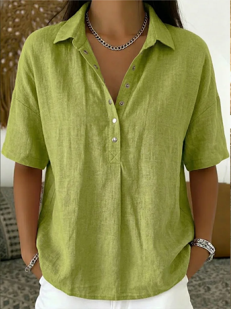 Elsera | Bluse mit Kragen und Knopfverzierung