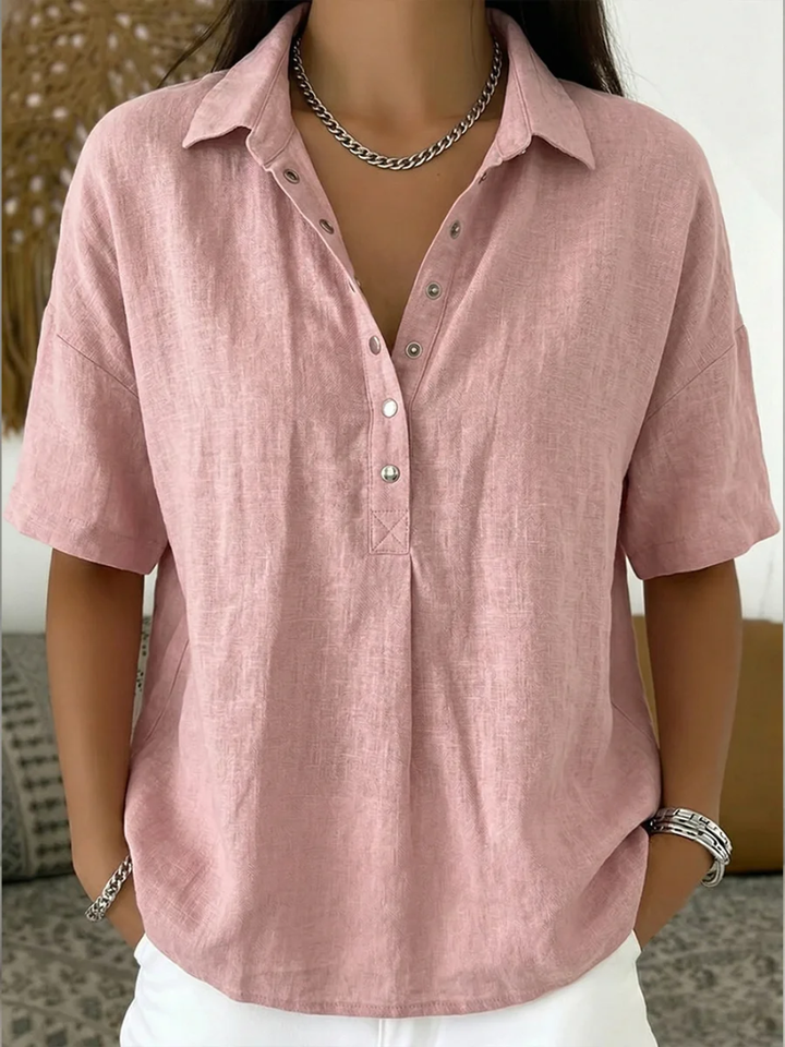 Elsera | Bluse mit Kragen und Knopfverzierung