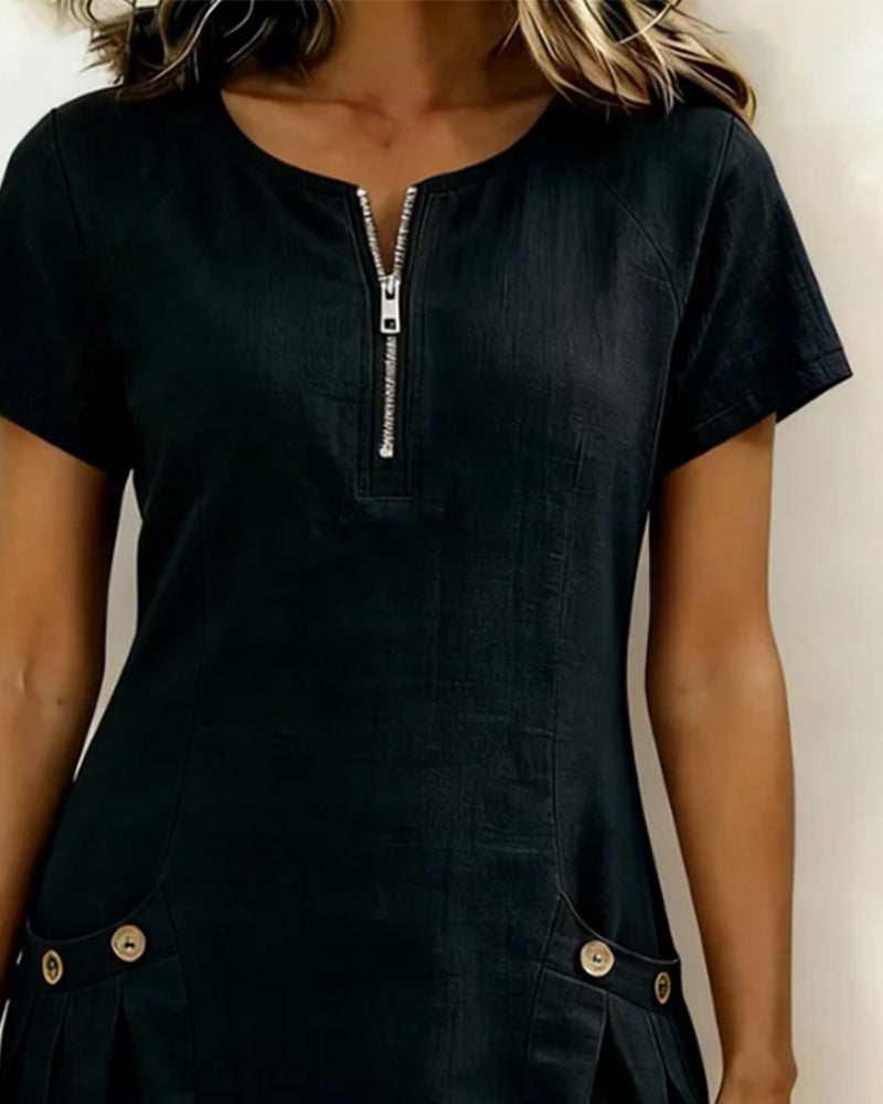 Elsera® | Baumwollkleid mit Reißverschluss