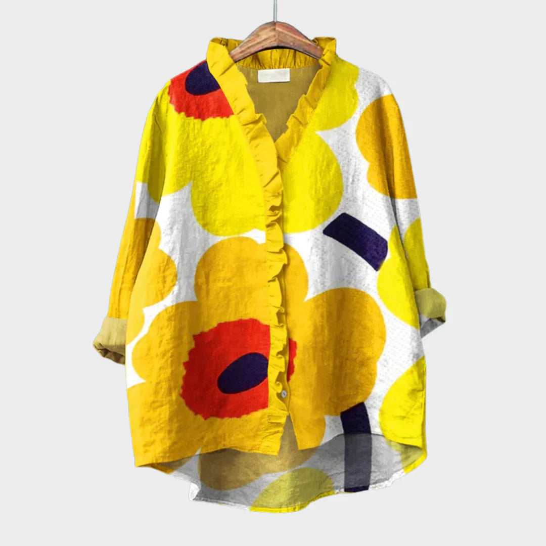 Statement-Bluse – lockere Passform mit kunstvollem Design