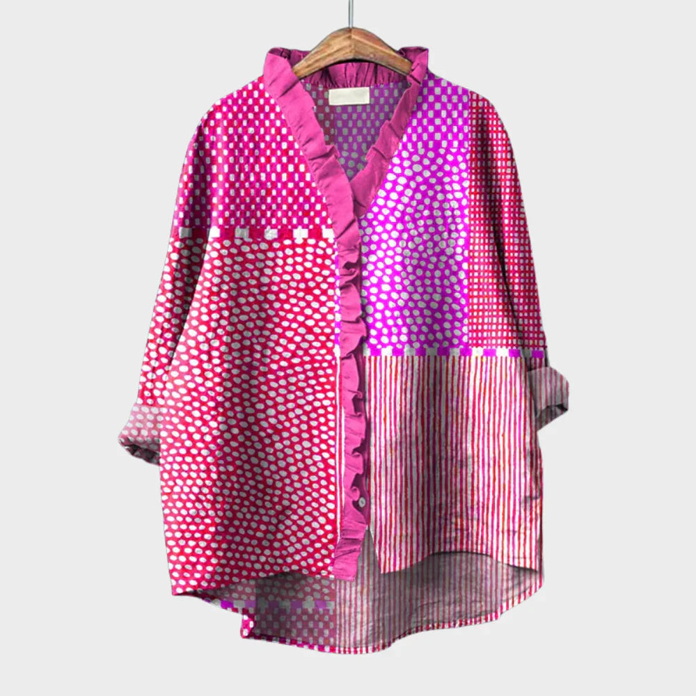 Statement-Bluse – lockere Passform mit kunstvollem Design