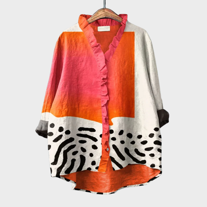 Statement-Bluse – lockere Passform mit kunstvollem Design