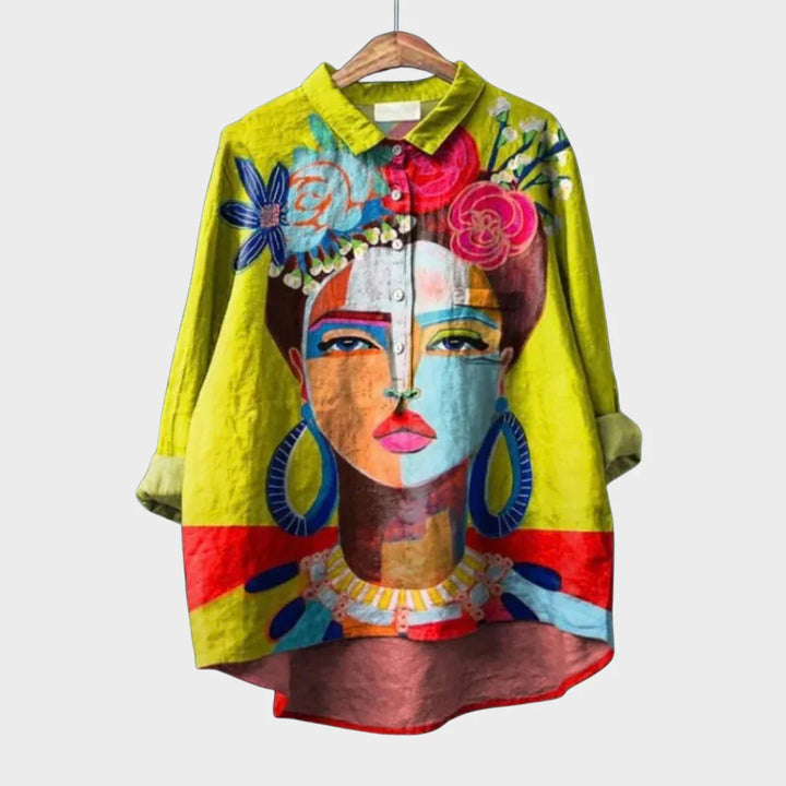 Statement-Bluse – lockere Passform mit kunstvollem Design