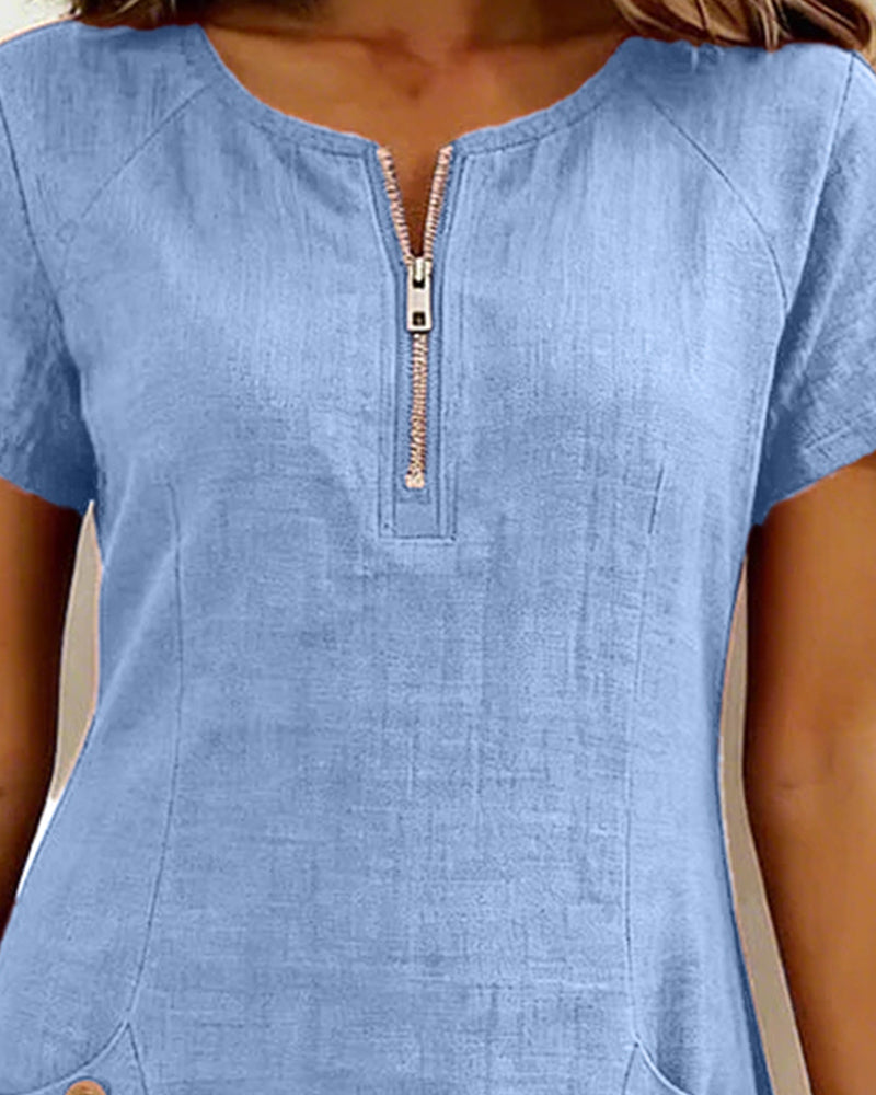 Elsera® | Baumwollkleid mit Reißverschluss