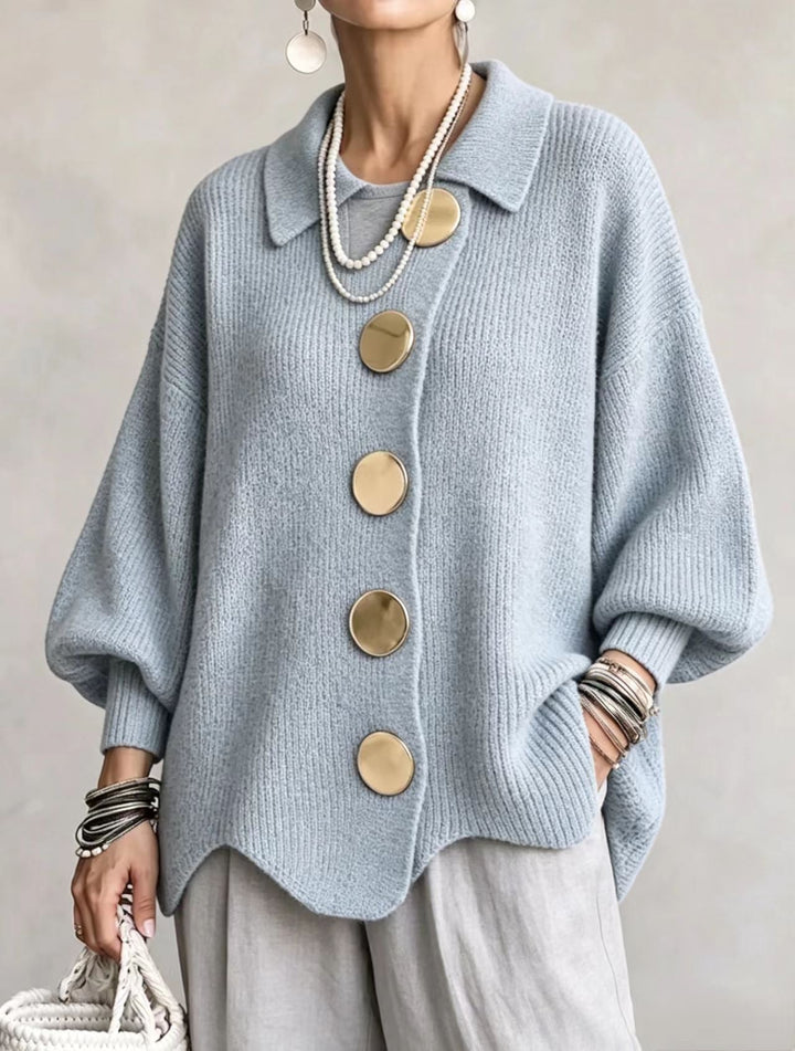 Gloria | Oversize-Cardigan mit großen Metallknöpfen