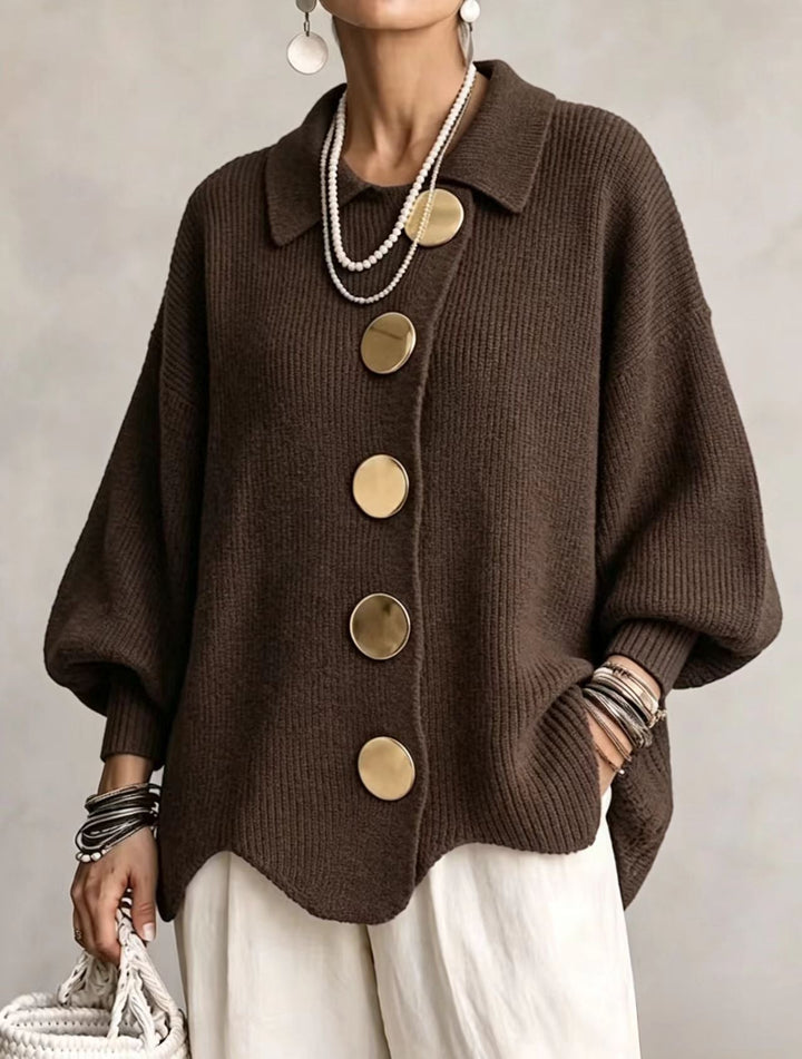 Gloria | Oversize-Cardigan mit großen Metallknöpfen