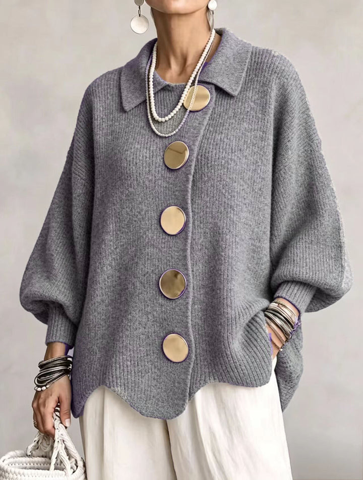 Gloria | Oversize-Cardigan mit großen Metallknöpfen