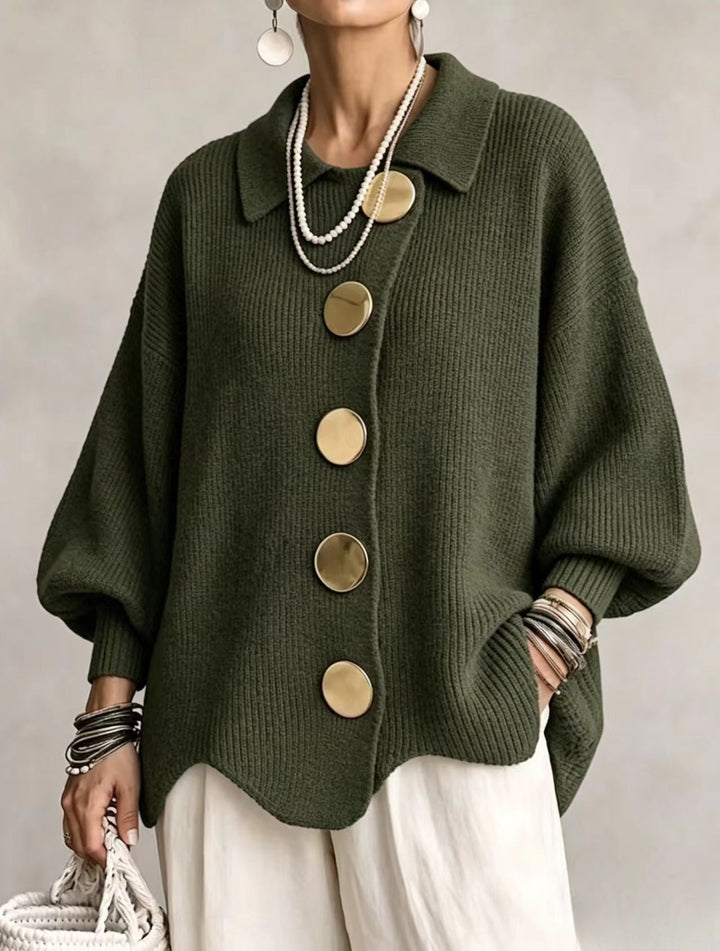 Gloria | Oversize-Cardigan mit großen Metallknöpfen