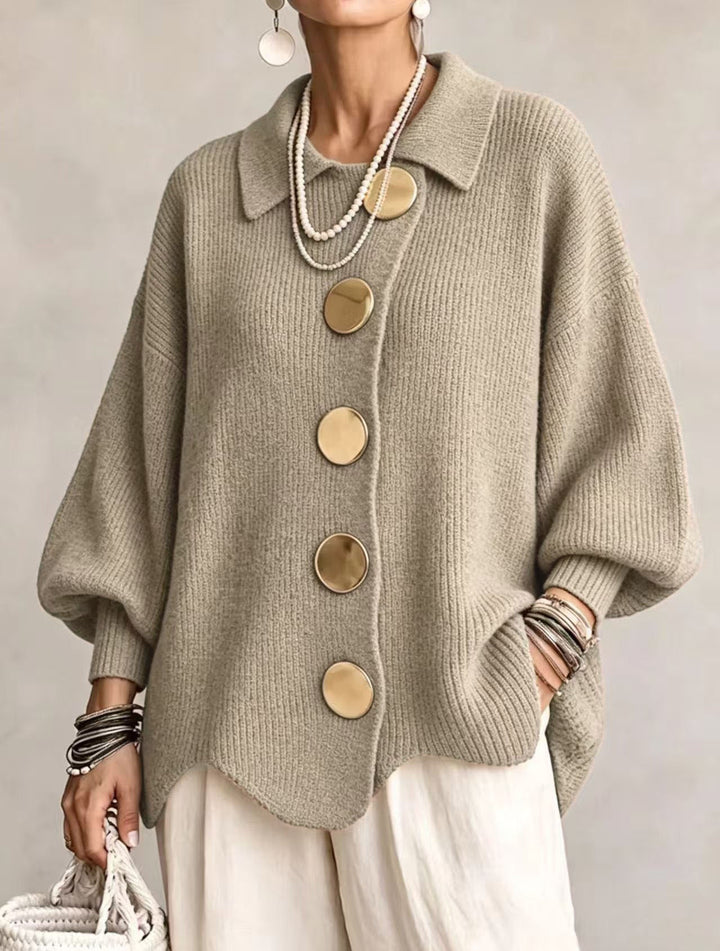 Gloria | Oversize-Cardigan mit großen Metallknöpfen