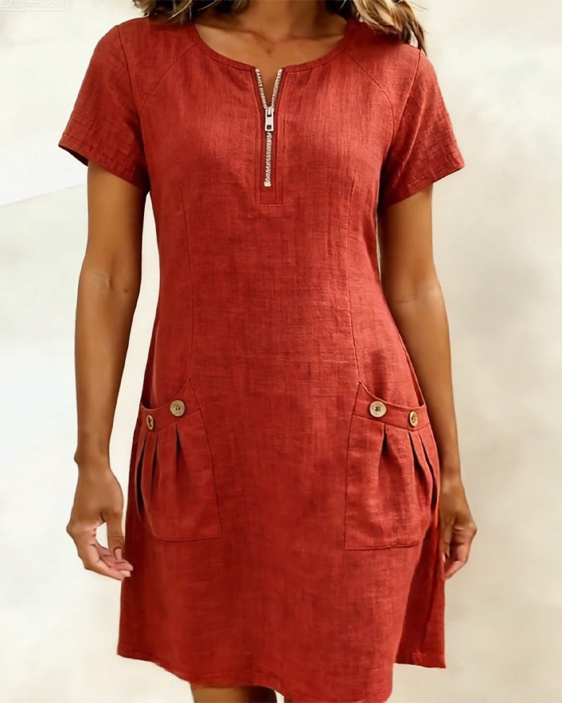 Elsera® | Baumwollkleid mit Reißverschluss