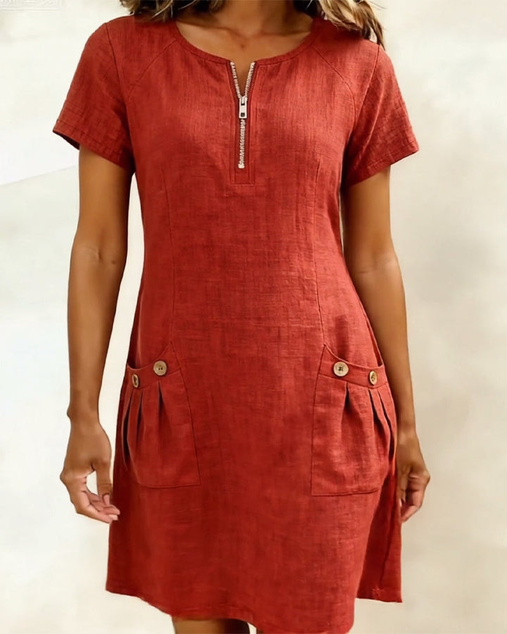 Elsera® | Baumwollkleid mit Reißverschluss