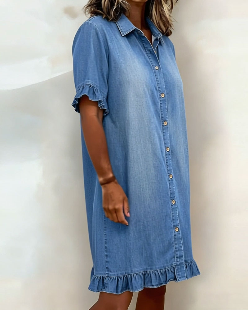 Aveline | Bequemes Jeanskleid mit vorteilhaften Falten
