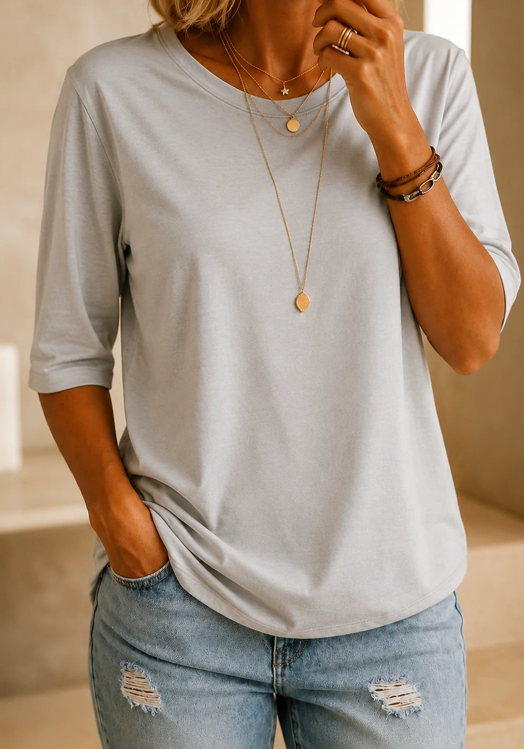 Oversized-T-Shirt für Damen im Casual-Stil – Lässige Alltags-Passform