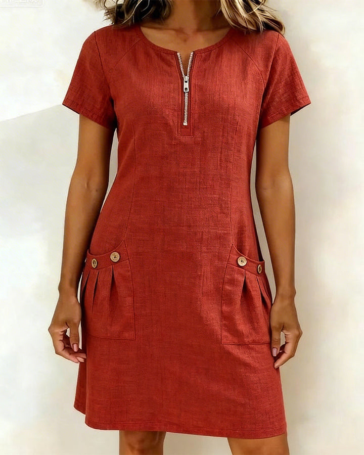 Elsera® | Baumwollkleid mit Reißverschluss