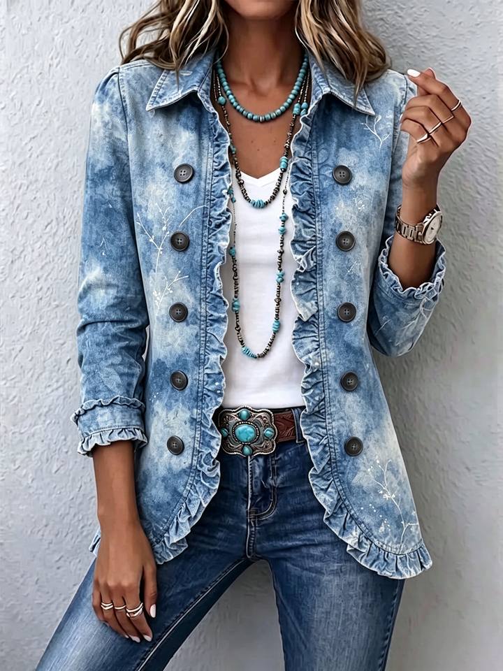 Josiane | Botanische Jacke mit Volants