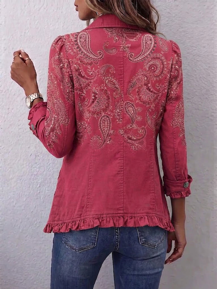 Karine | Rosa Cashmere-Jacke mit Rüschen