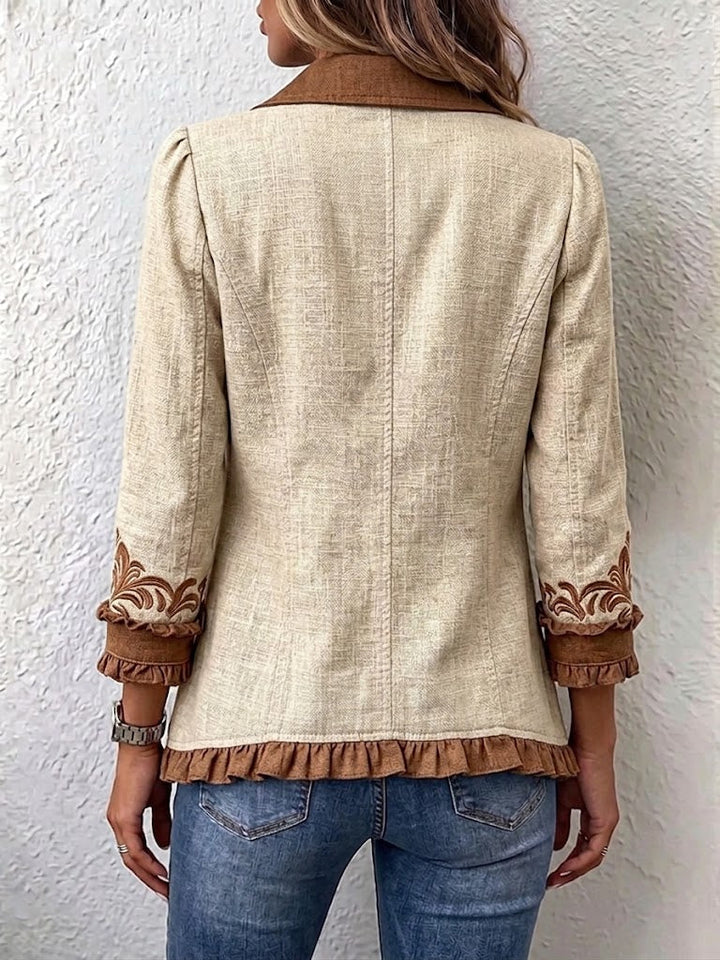 Almudena | Bestickte Blütenjacke mit Rüschen