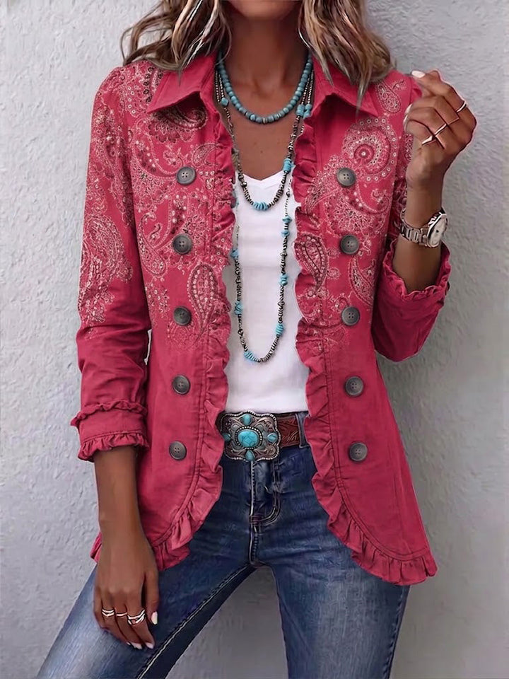 Karine | Rosa Cashmere-Jacke mit Rüschen