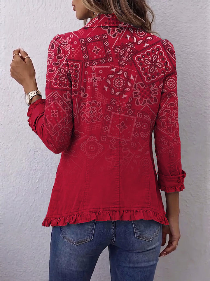 Paulette | Farbverlauf-Cashmere-Jacke mit Rüschen