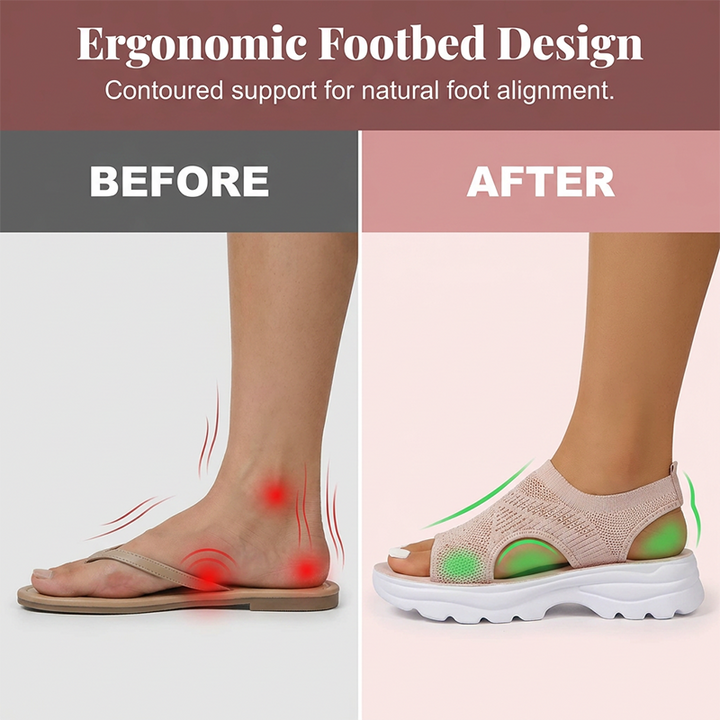 Bequeme Plateau-Sandalen mit Strickdesign